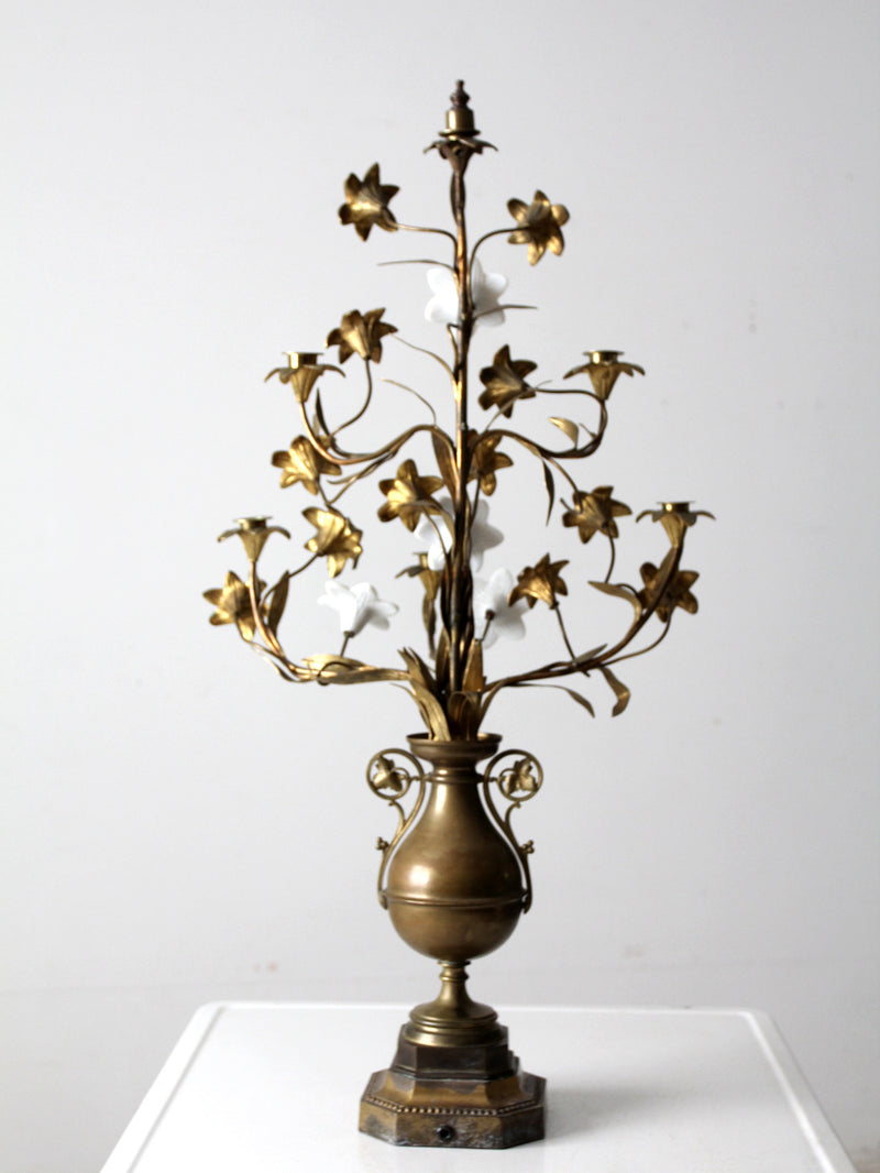 mid century tole candelabra