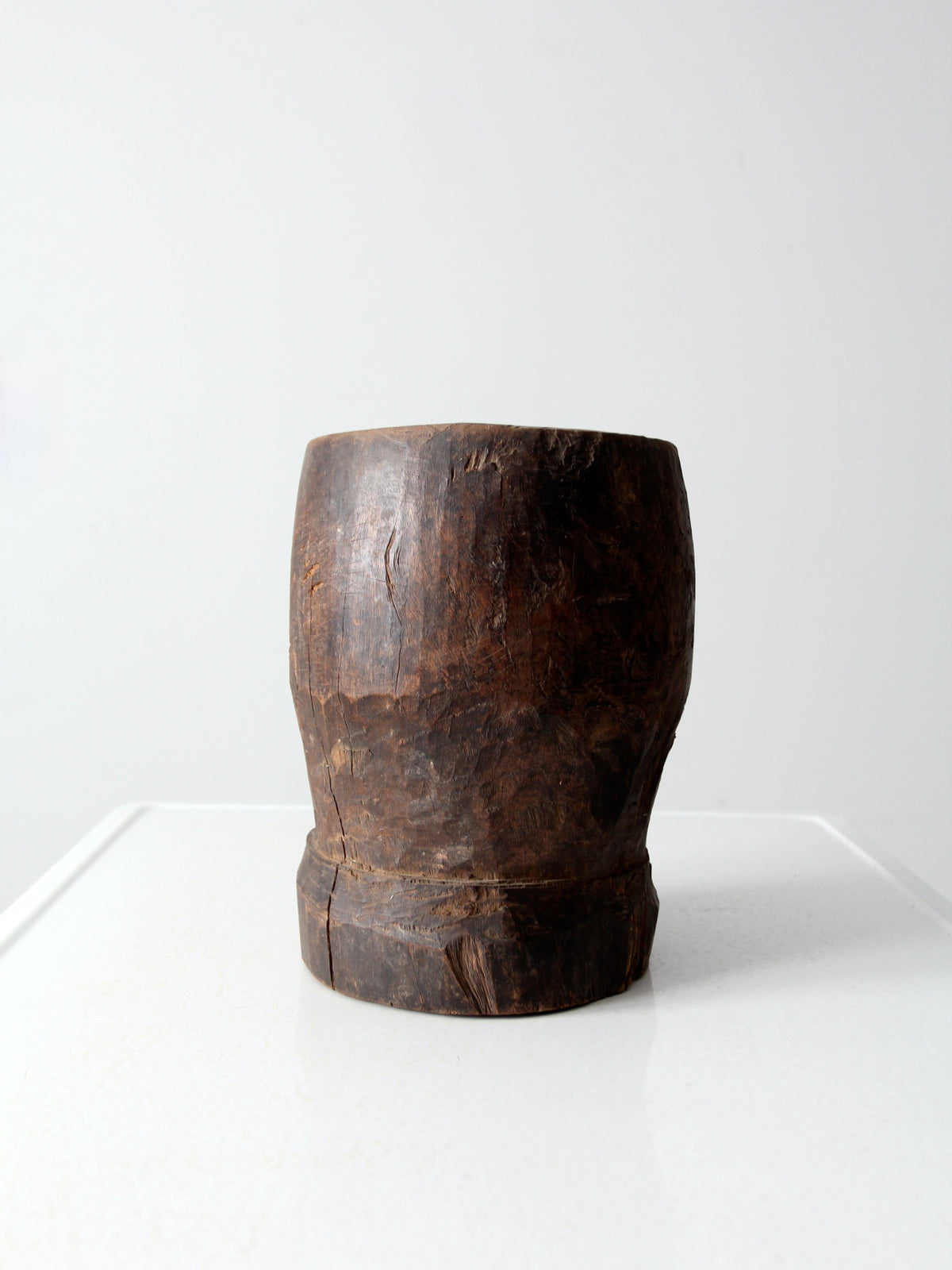 antique wooden mortar