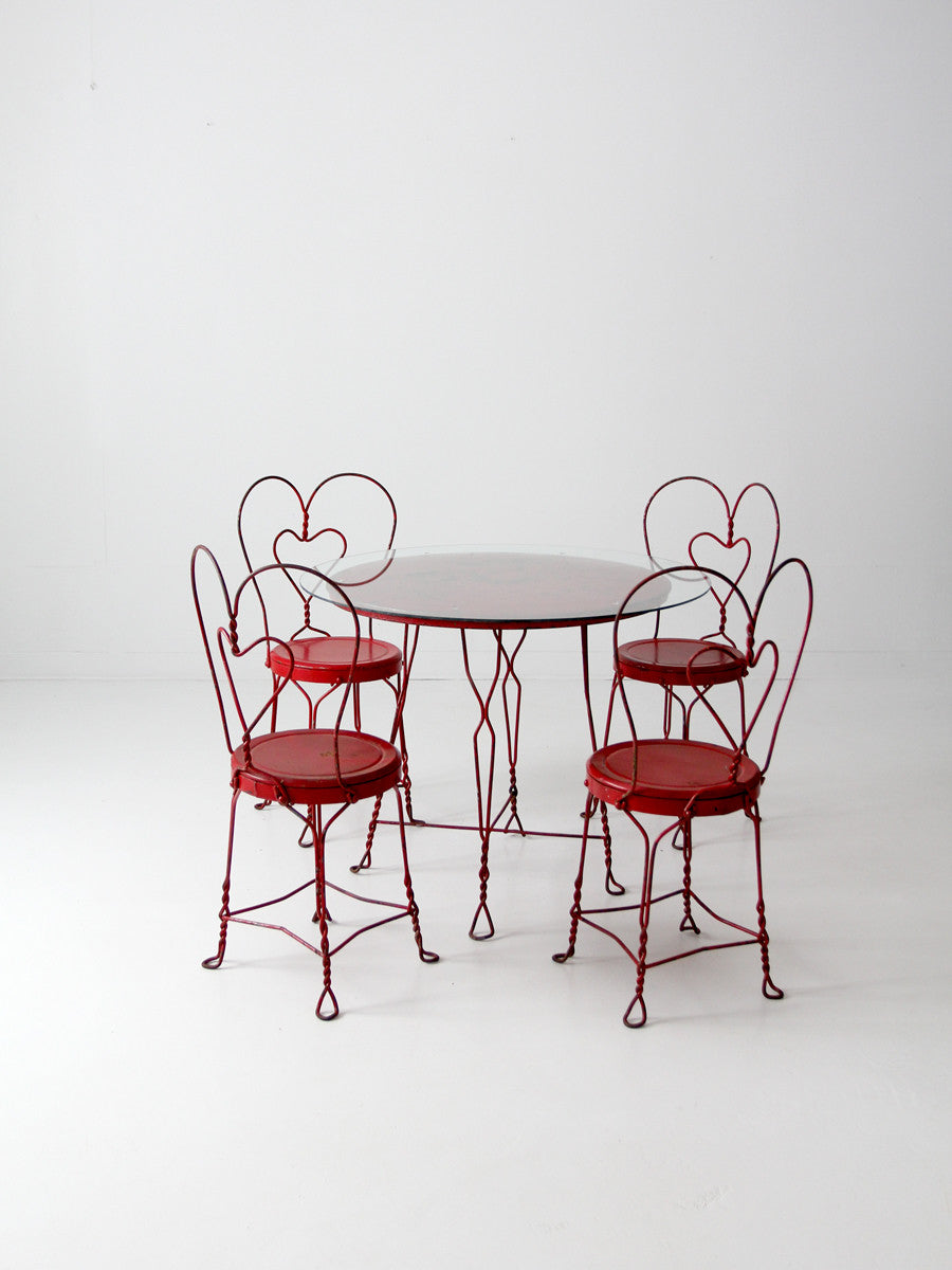 vintage ice cream parlor table and chairs set
