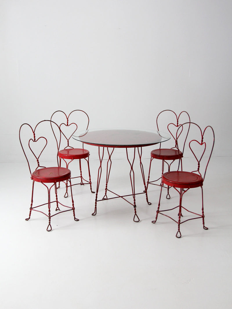 vintage ice cream parlor table set with chairs