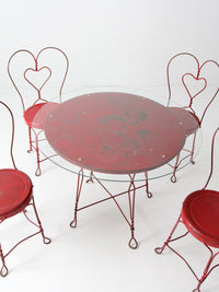 vintage ice cream parlor table set with chairs