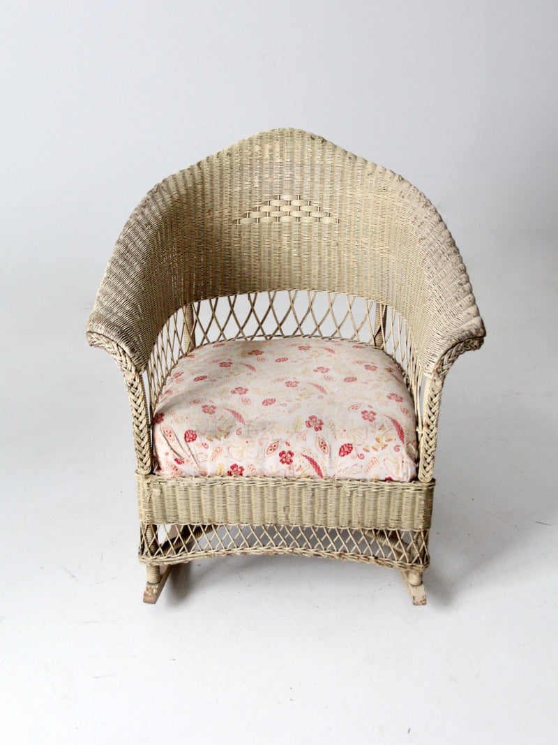 antique wicker chair and rocker