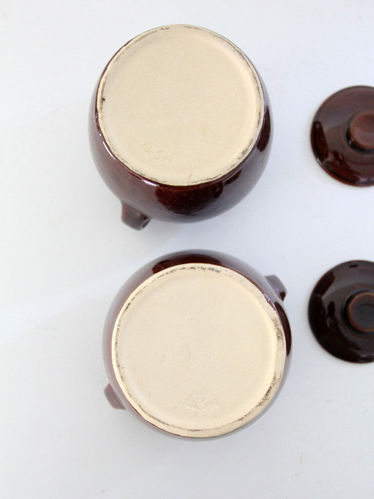 pair mccoy bean pots