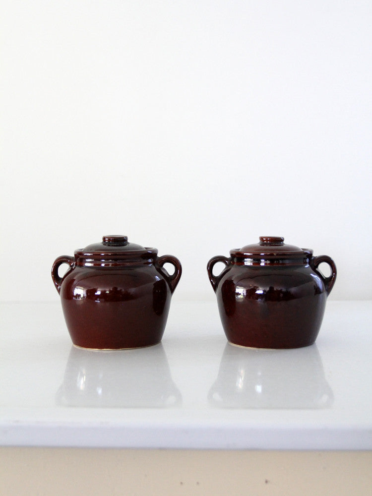 pair mccoy bean pots