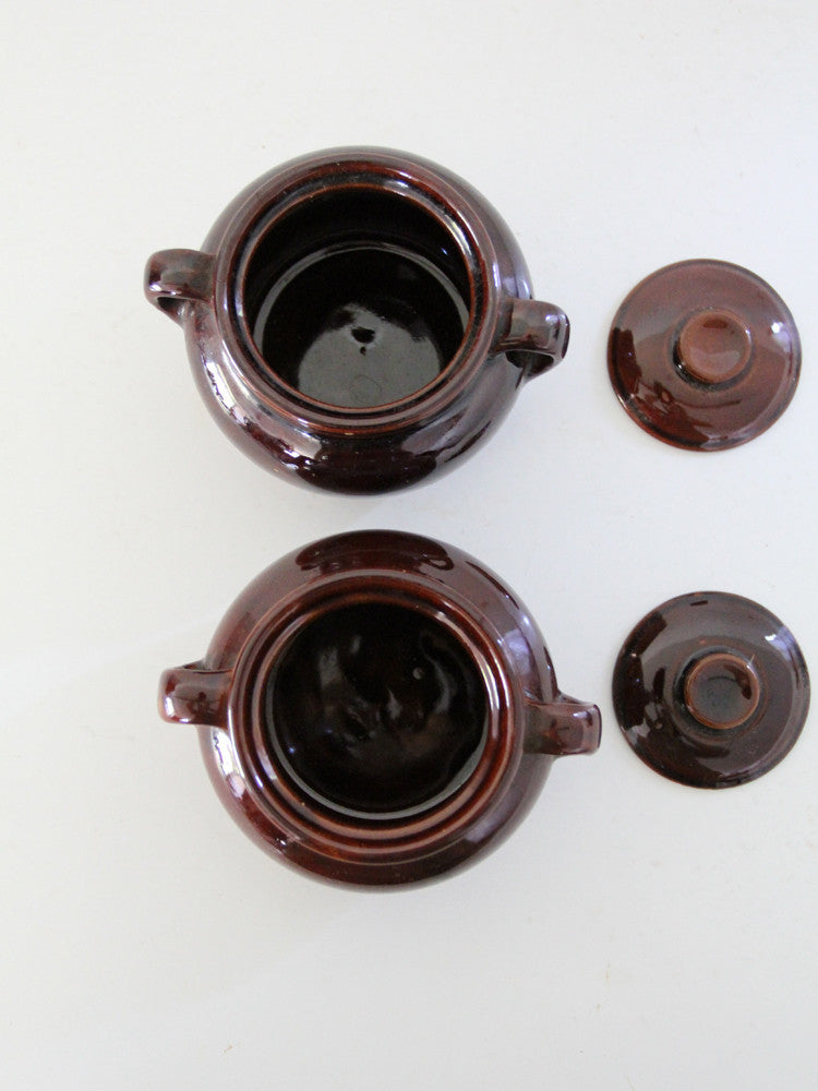pair mccoy bean pots