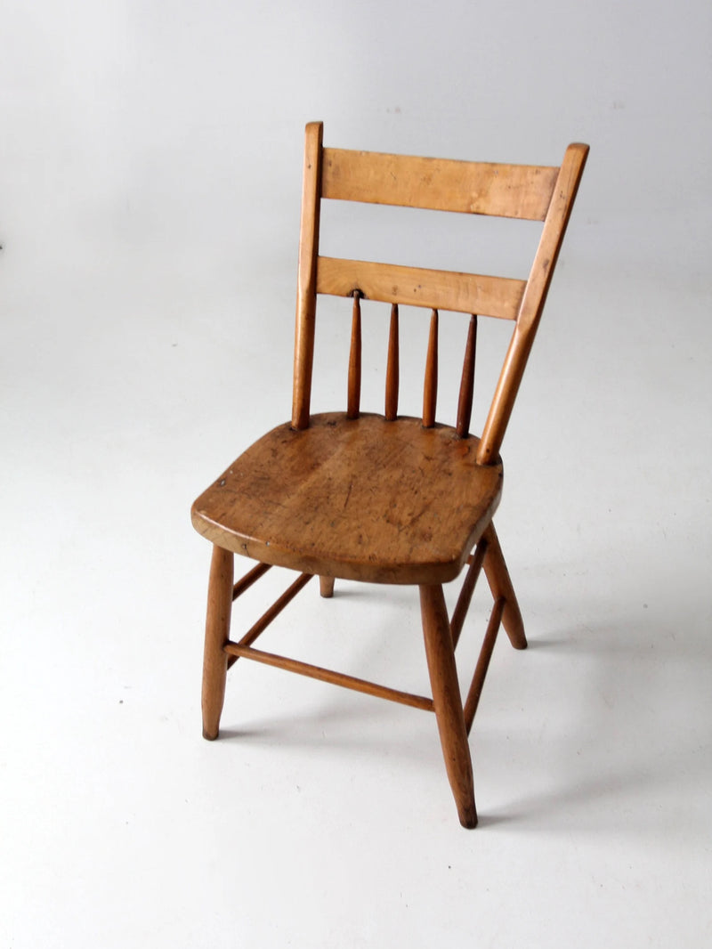 antique plank seat chair