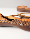 vintage Turkish woven leather shoes, size 8 women