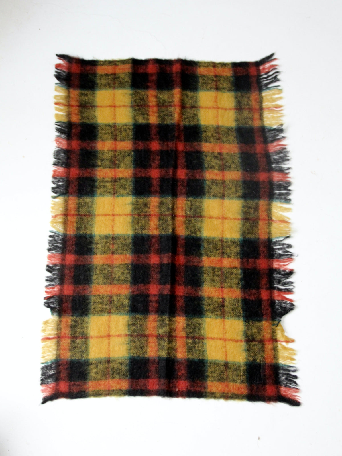 vintage Scottish wool plaid blanket