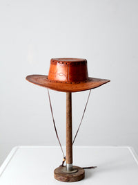 vintage Mexican tooled leather hat