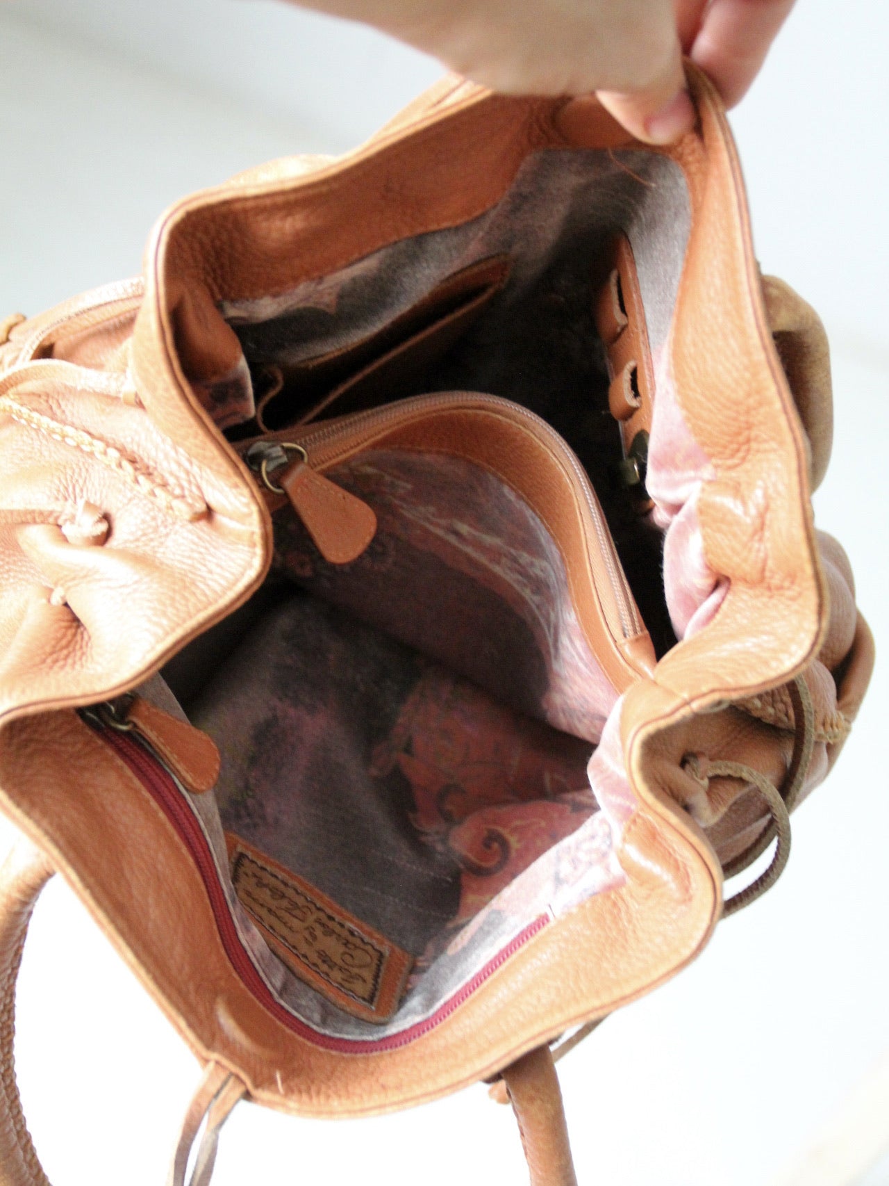 vintage leather handbag by Carlos Falchi