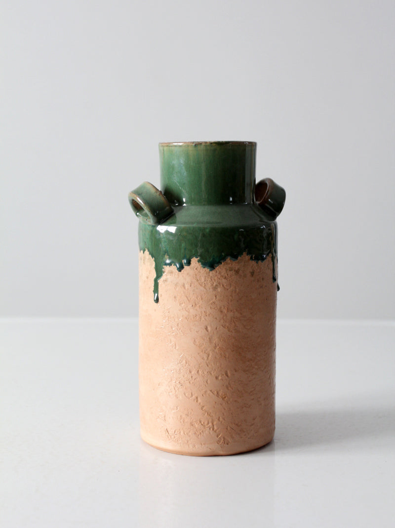vintage Italian terra cotta drip glaze vase