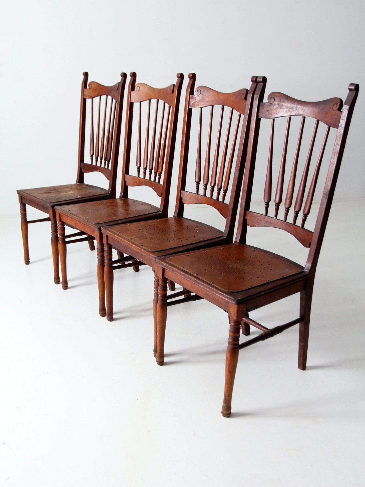 antique wooden dining chairs set 4 86 Vintage