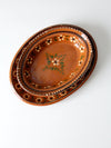 vintage Mexican pottery serving dishes pair
