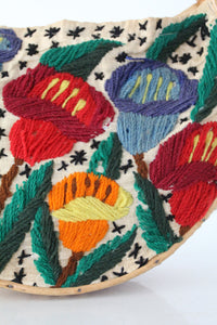 vintage 60s embroidered basket bag