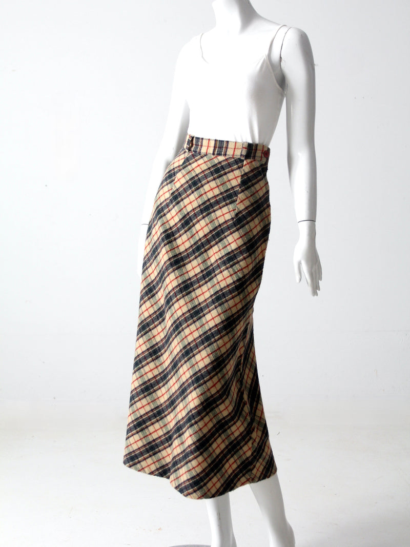 vintage plaid maxi skirt