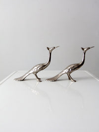 mid-century peacock figurines pair