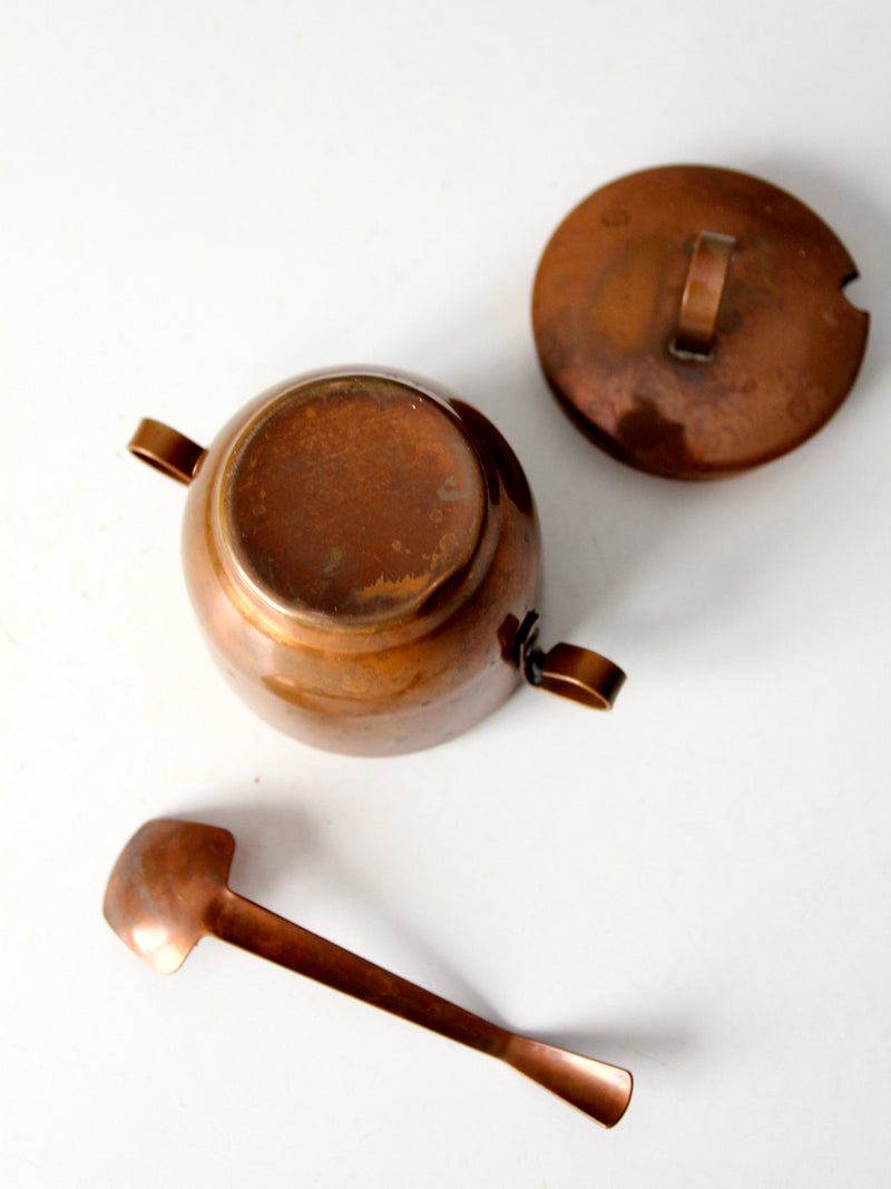 vintage copper sugar bowl