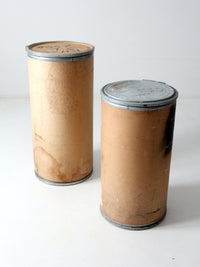 vintage industrial farm bins pair