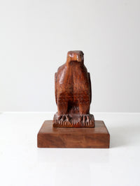 vintage hand carved wood eagle statue