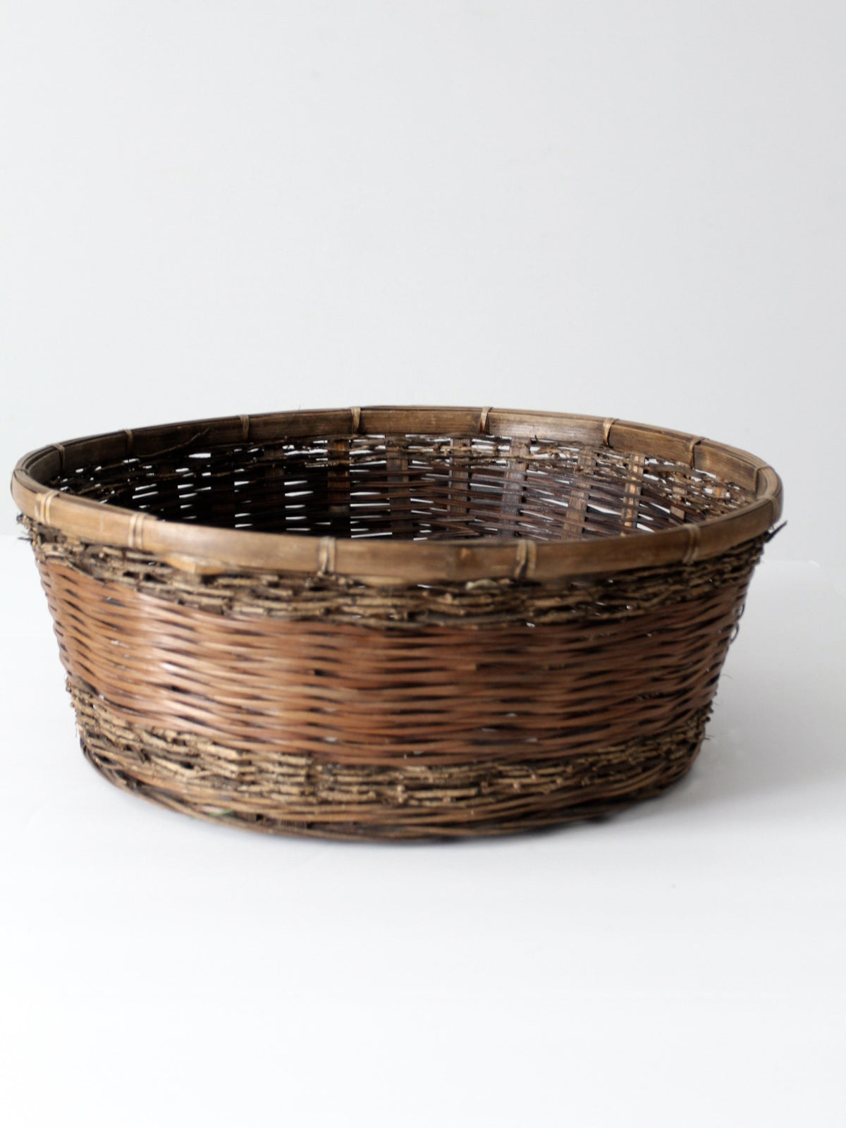 vintage woven reed basket