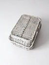 vintage white wicker picnic basket