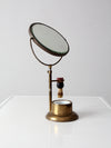 antique brass shaving mirror set