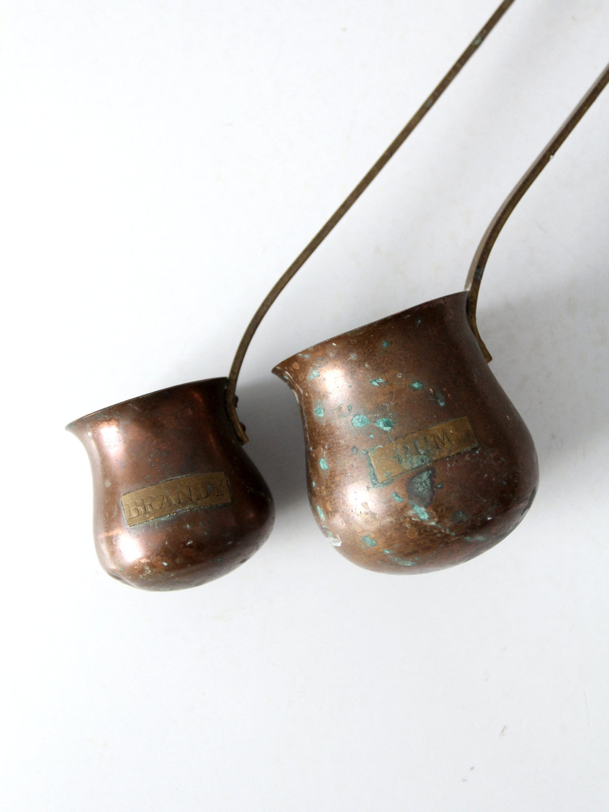 antique copper liquor ladles