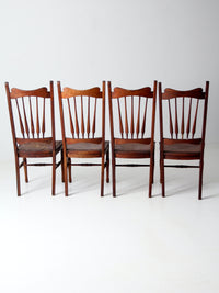 antique wooden dining chairs set/4