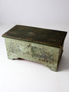 antique flat top wooden trunk
