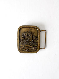 vintage 70s brass bass fishing buckle