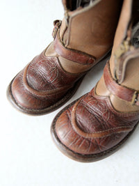 vintage 50s kid's embossed cowboy boots