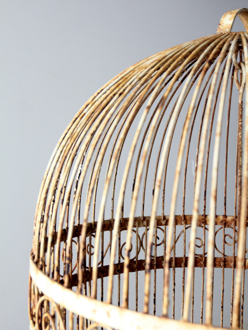 antique large iron bird cage