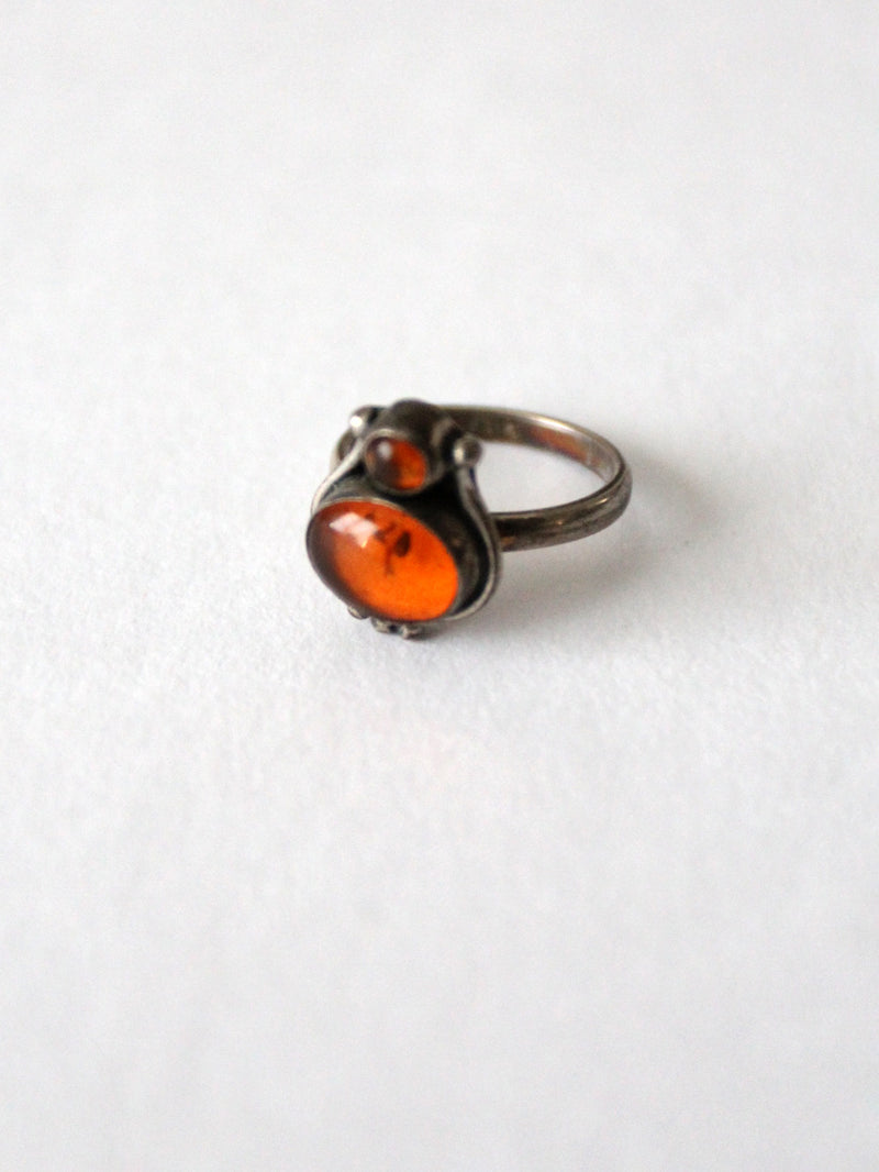 vintage amber statement ring