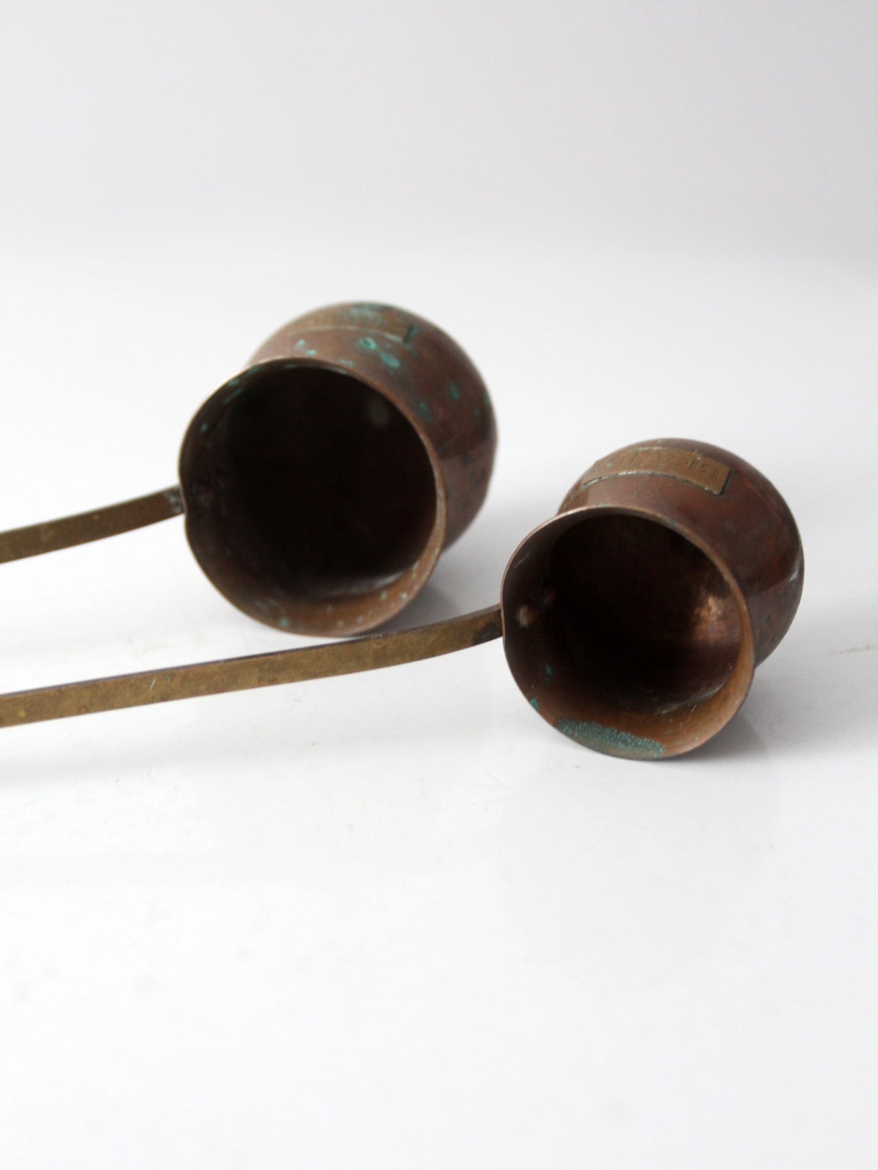 antique copper liquor ladles