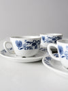 vintage Porsgrund porcelain tea cup and saucer sets