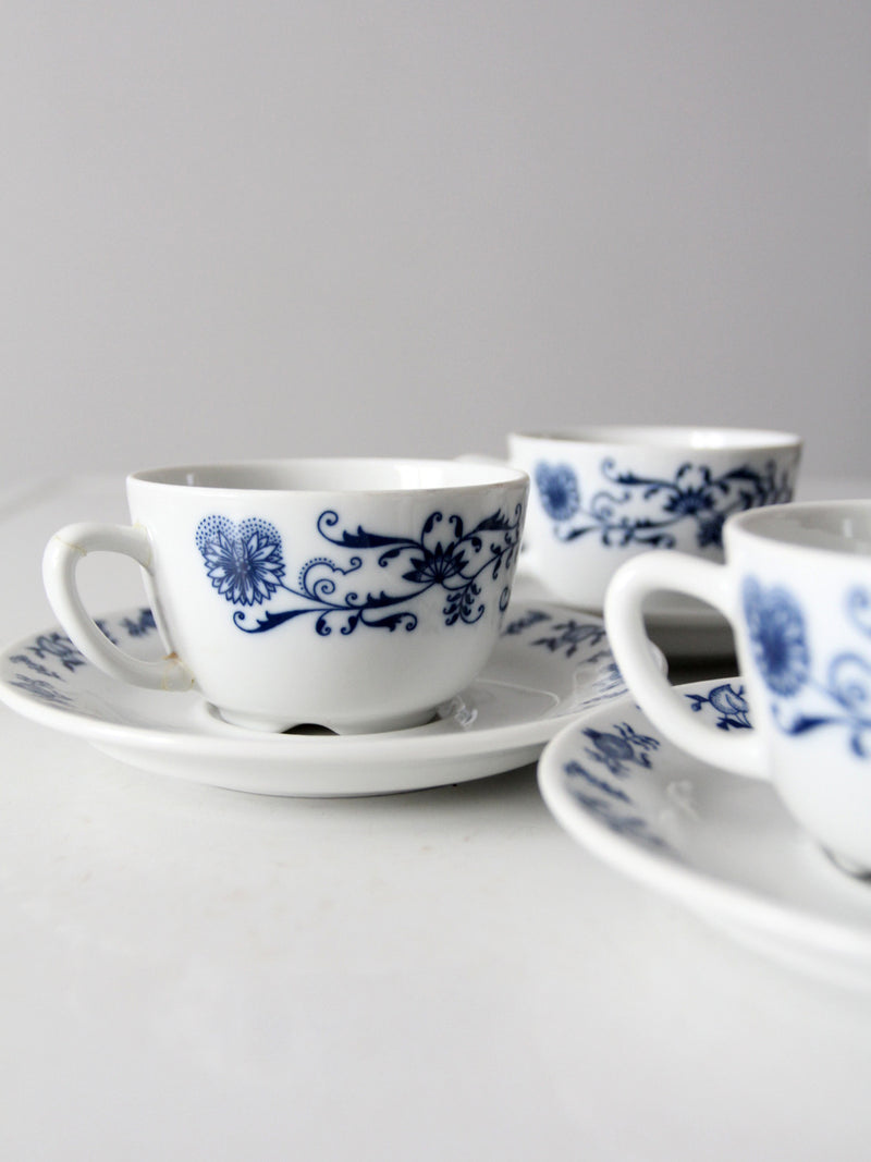 vintage Porsgrund porcelain tea cup and saucer sets