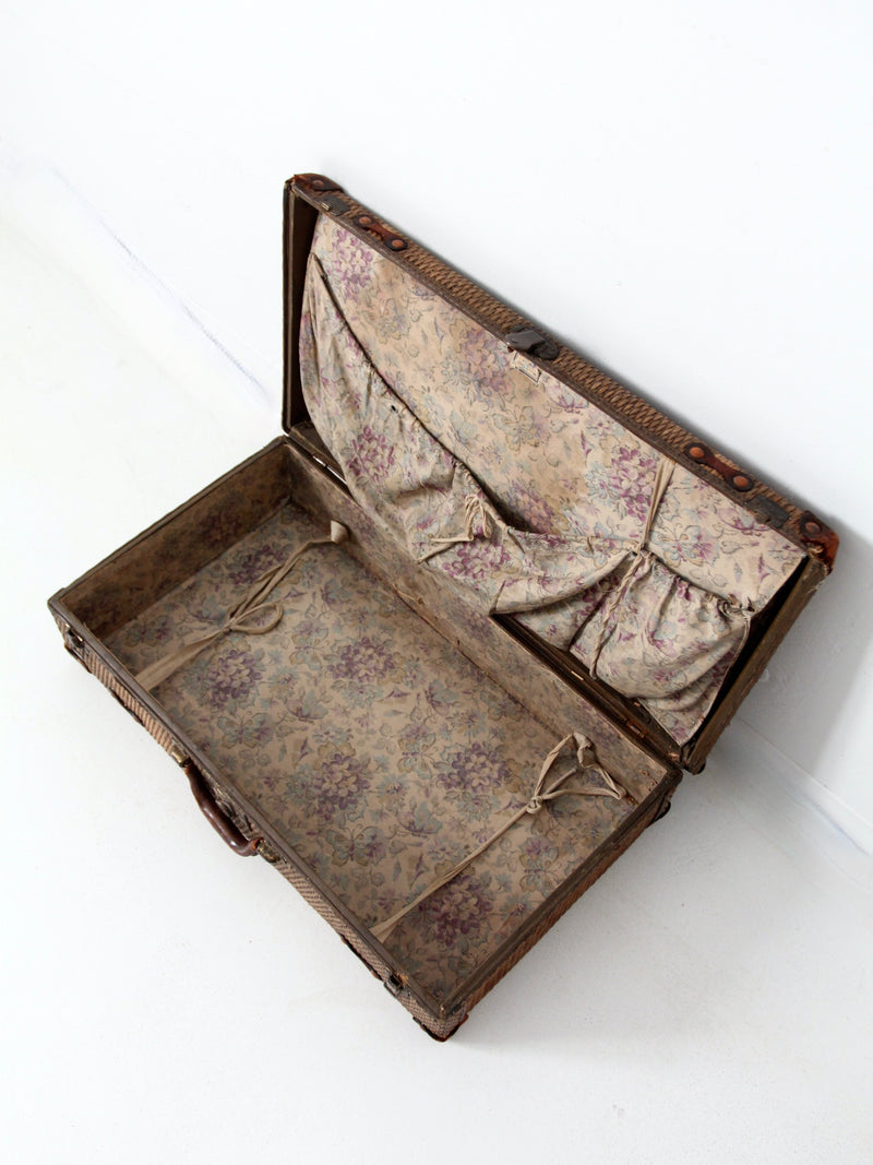 antique wicker suitcase