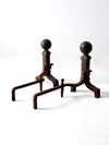 antique wrought iron andirons