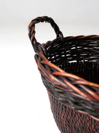 vintage woven basket with handles