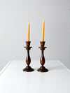 vintage wooden candlestick holders