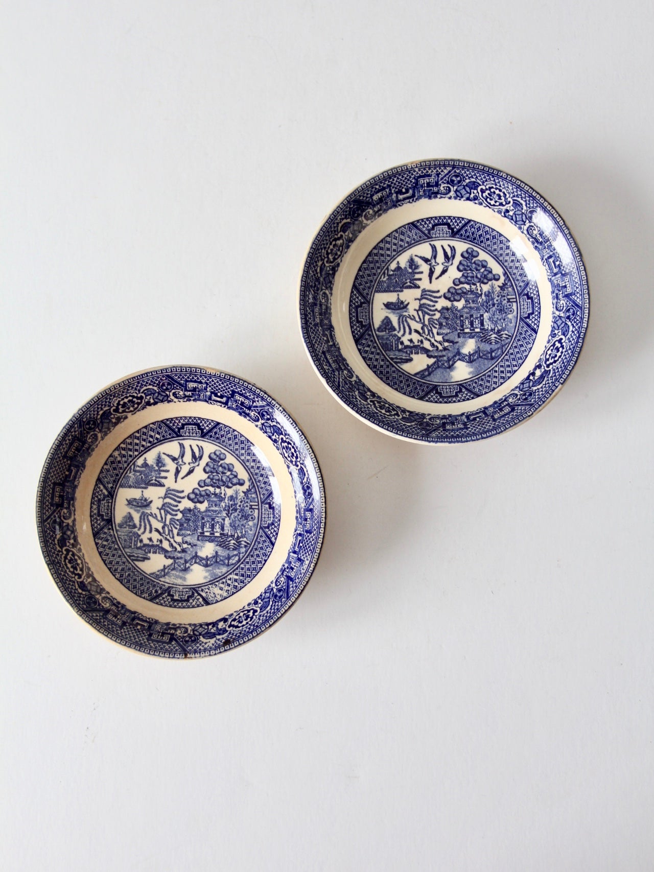 1940s Homer Laughlin blue willow bowls set of 2