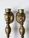 vintage brass candle sconces pair