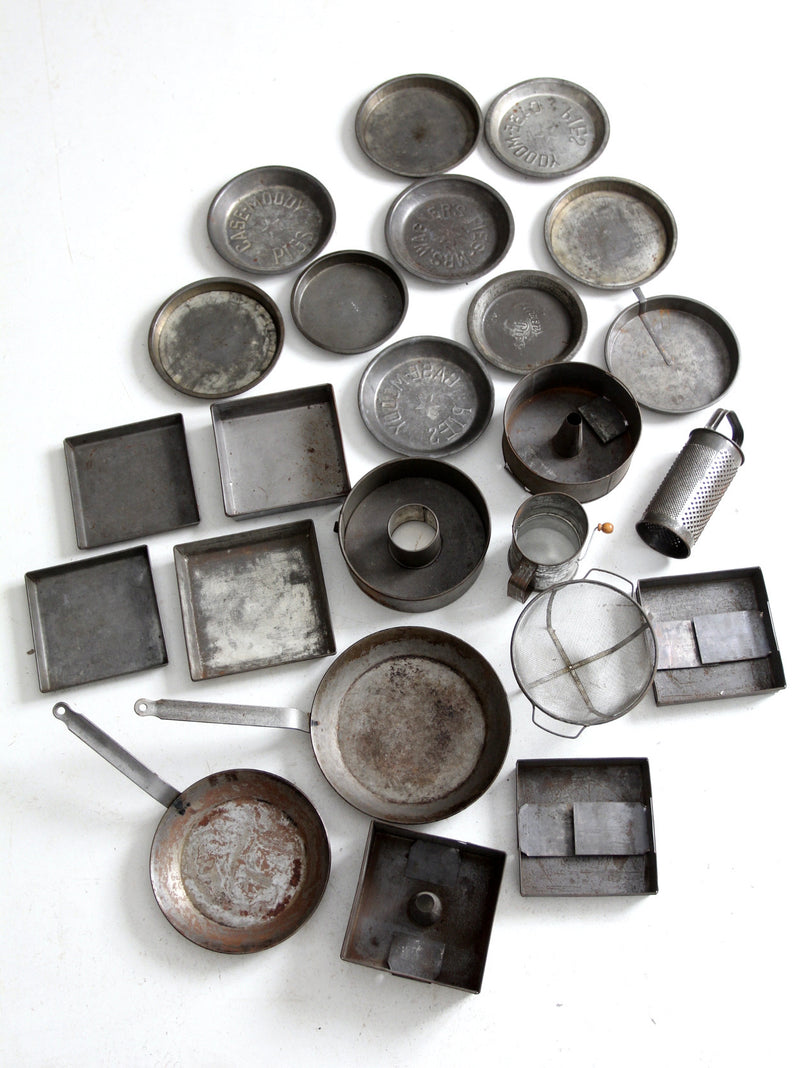 vintage kitchen baking pan collection