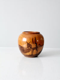 vintage Southwestern wood vase