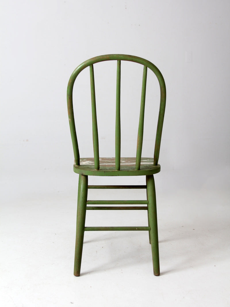 antique painted spindle back chair