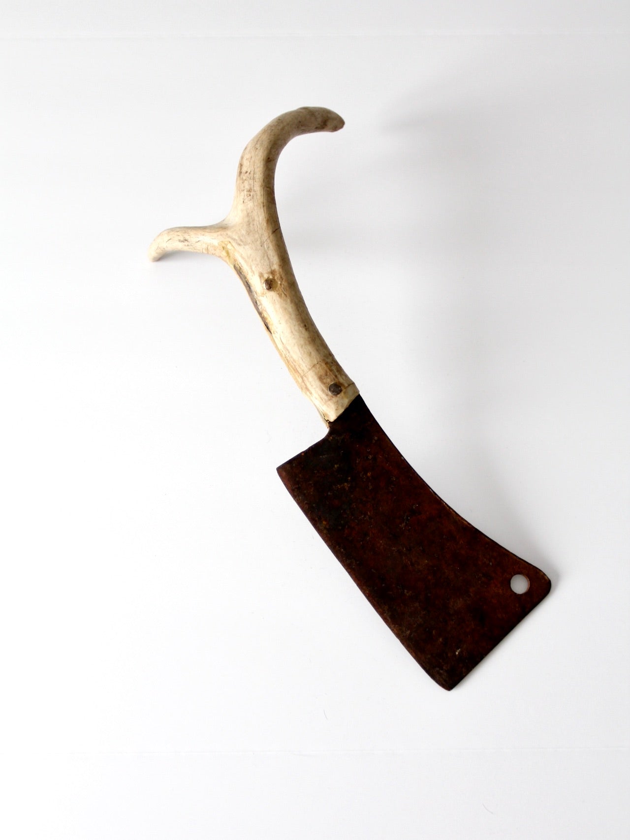vintage cleaver with antler handle