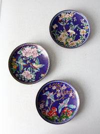 vintage Ching-t'ai Ian Artist Workshop cloissone plates set/3