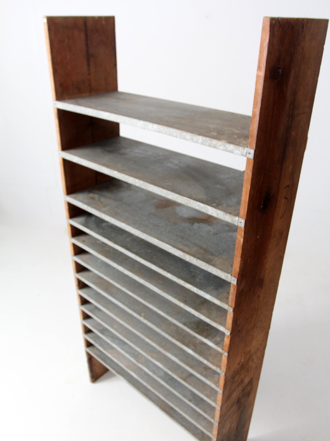 vintage wood & galvanized metal shelf – 86 Vintage vintage wood & galvanized metal shelf – 86 Vintage