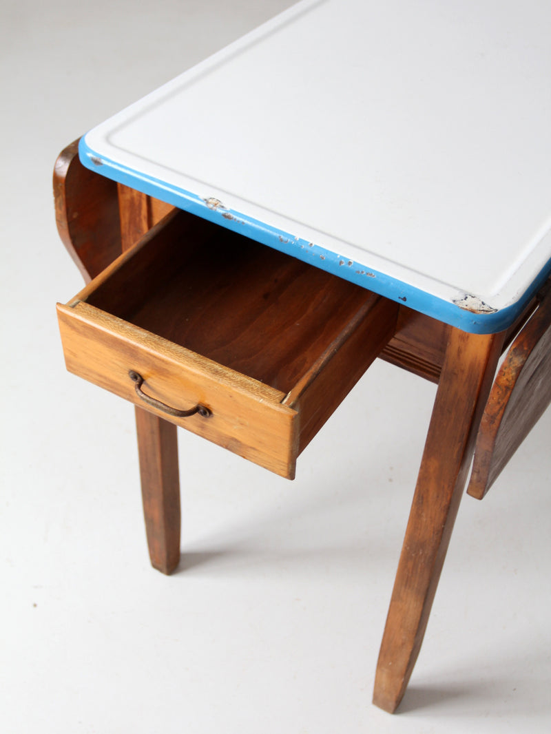 antique enamel top kitchenette table