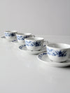 vintage Porsgrund porcelain tea cup and saucer sets